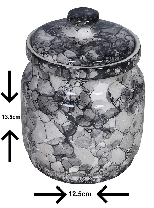 RAJ ROYAL Ceramic Storage Container Jar with Lid - Storage Canister (Grey) - 1.25 kg