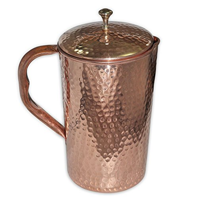 Rastogi Handicrafts Pure Copper Brass Nobe Water Jug Pitcher Home Kitchen Water Storage Jug